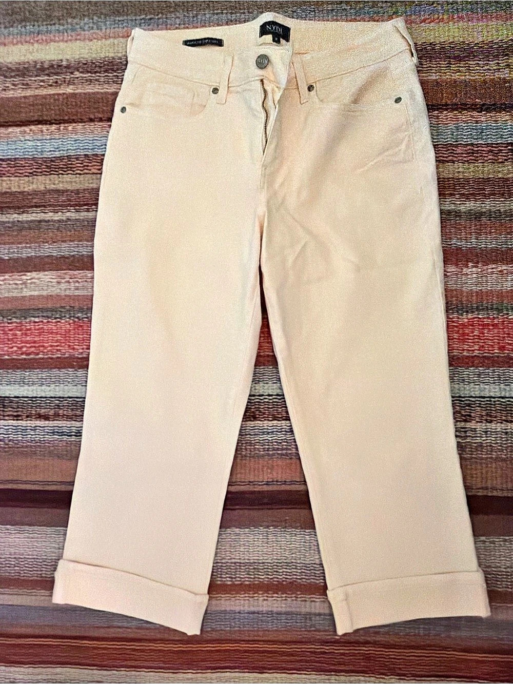 NYDJ Marilyn Straight Leg Jeans in Cream Size 8 New